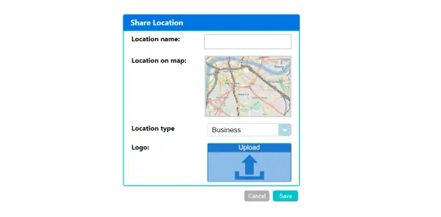 location sharing modal